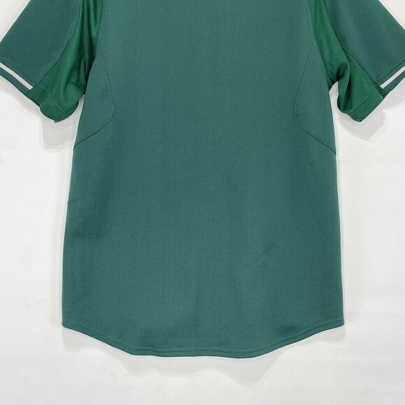 Adidas Baseball Jersey Green White Trim Size M Button Front Short Sleeve Women' - Picture 10 of 14
